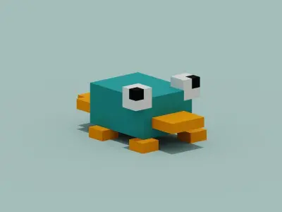 voxel Platypus Low-poly 3D model