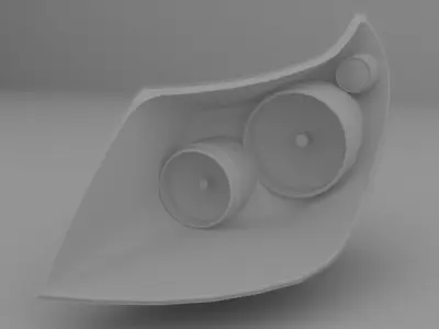 Fiat Van Headlights Rearlights Low-poly 3D model