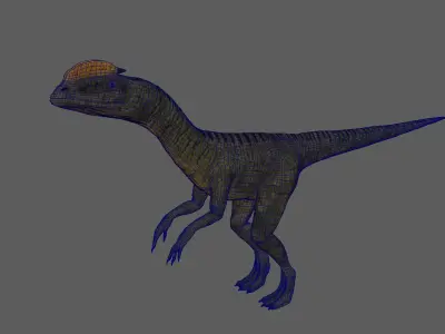 Velociraptor Low-poly 3D model dinosaur Low-poly 3D model