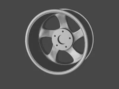 Porche Alloy Wheel Miniature Low-poly 3D model