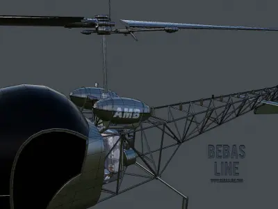 Lowpoly Bell H-13 Sioux Low-poly 3D model