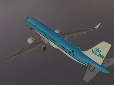 KLM Airbus a321neo low poly 3D Model  Low-poly 3D model