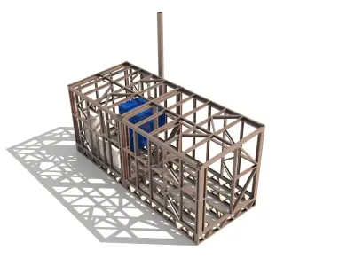 Boiler room in a container 3D model
