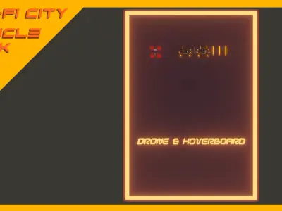 Scifi City Vehicles Asset Pack Low-poly 3D model