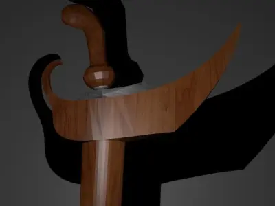 keris two wooden swords 3D model
