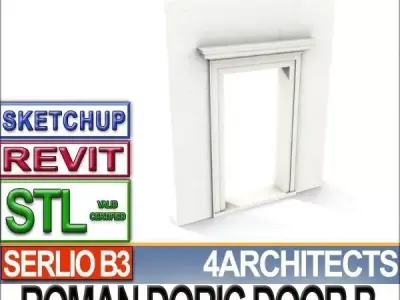 Ancient Roman Door B Revit STL Printable 3D print model