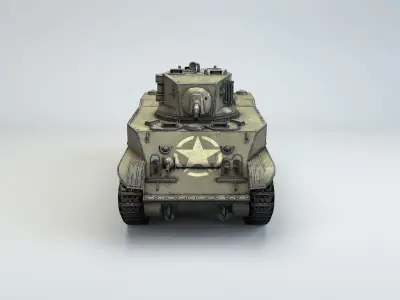 Low Poly M5A1 Stuart light tank Low-poly 3D model
