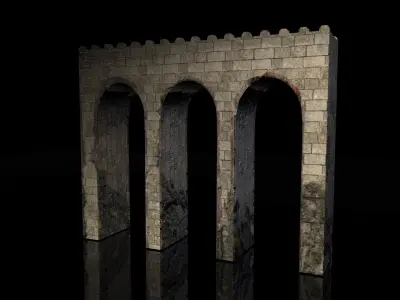 Medieval Bridge Low-poly 3D model