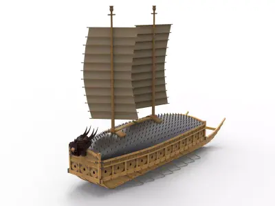 A Geobukseon turtleship 3D model