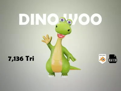 Brachiosaurus DinoWoo Low-poly 3D model