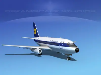 Boeing 737-100 Lufthansa 3D model