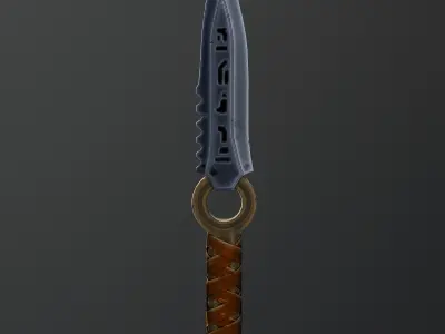 Rune stone dagger Low-poly 3D model