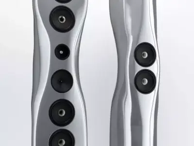 Modern Silver Speakers 3D model
