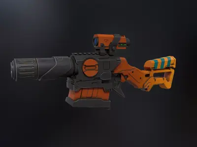SciFI Shotgun  Low-poly 3D model