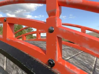 Japanese Bridge Low-poly 3D model