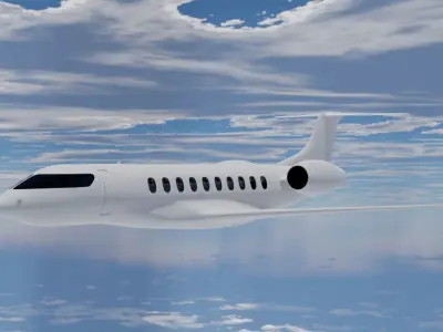 Generic Private jet Low-poly 3D model