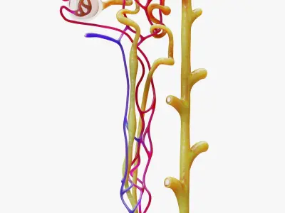 Kidney Nephron 3D model