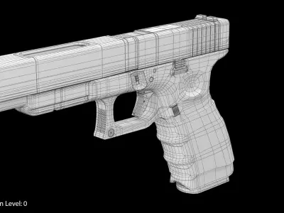 Glock 34 Handle Low-poly 3D model