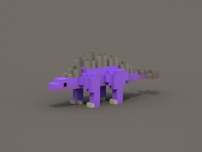 Dinosaur Voxel Pack Low-poly 3D model