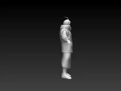 Medieval soldier from the east Low-poly 3D model