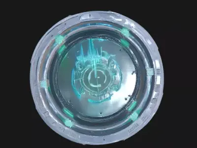 Sci-Fi Holographic Data Platform Low-poly 3D model