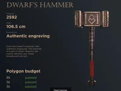 Dwarf weapons set 3D Model Collection