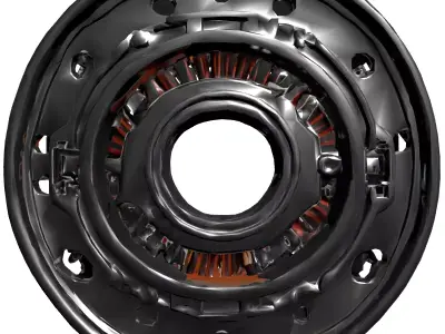 Detailed ElectroMechanical Engine Component Low-poly 3D model