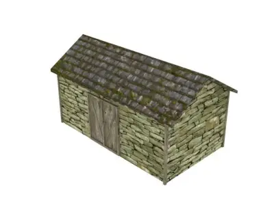 Middle barn  Free low-poly 3D model