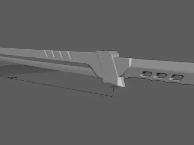 Sci-fi Katana Double Sword Free 3D model