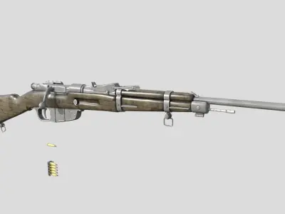 Hunting Rifle-gun model 3d game ready model Low-poly 3D model Low-poly 3D model