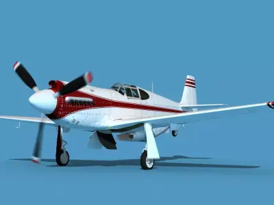 North American A-36A Apache S03 Racer 3D model