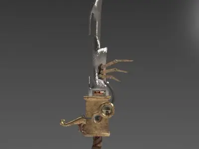 Steampunk sword Low-poly 3D model purchase