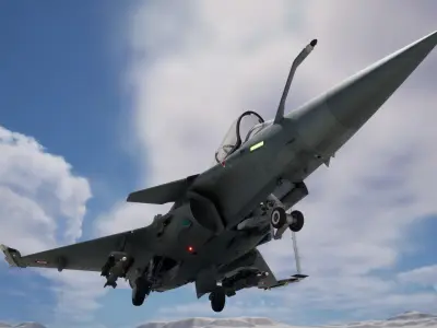 Rigged Rafale Marine Fighter 3D model