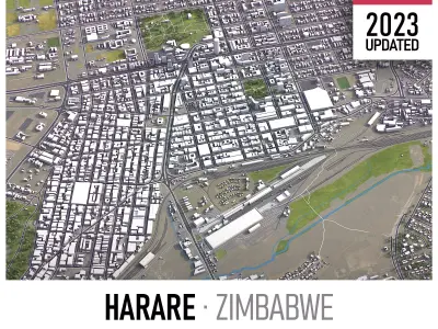 Harare - 3D City Low-poly 3D model