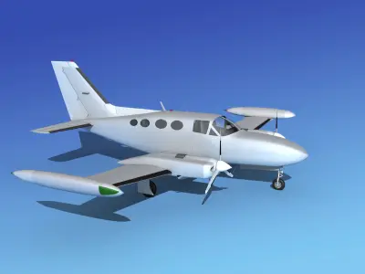 Cessna 421 Golden Eagle Bare Metal 3D model