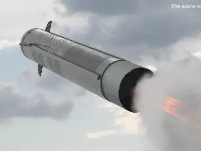 Vertical Launch Rocket with Finned Design 3D model