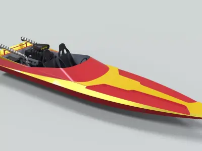 Motorboat speed boat 3D model