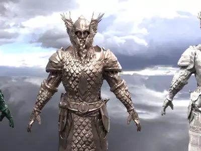 Viking Warrior Statue model 3D 3D model