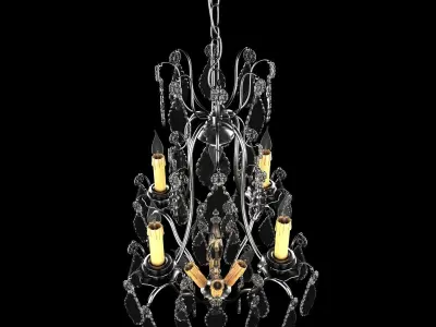 1920 EXQUISITE FRENCH CRYSTAL 9 LIGHT CHANDELIER 3D model