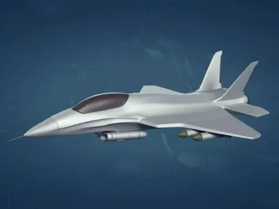 Generic Fighter Jet - Aircraft - Military Attack Airplane Low-poly 3D model