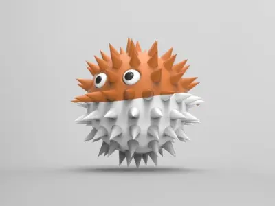 Hedgehog 3d model spiked ball 3D model