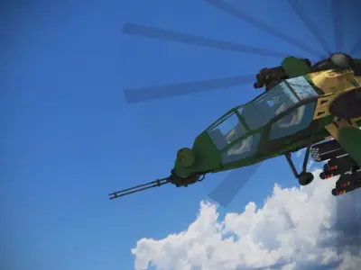 Atak T-129 Helicopter - 3D Max 3D Element  Low-poly 3D model