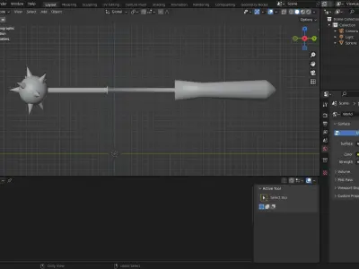 medieval mace Free low-poly 3D model