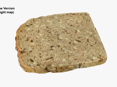A Slice of Sunflower Seed Bread 3D model