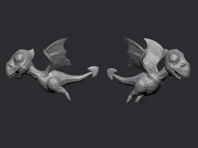 Red Dino Low-poly 3D model