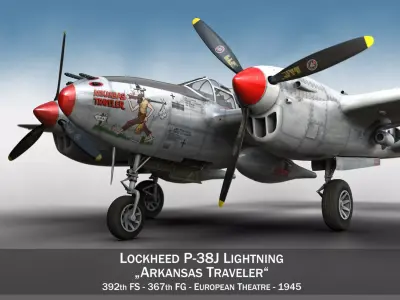 Lockheed P-38 Lightning - Arkansas Traveler 3D model