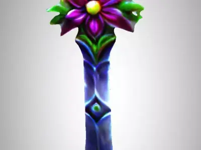 Girly Flower Sword Low-poly 3D model