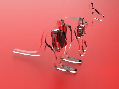 Diy assembled kangaroo toy model and cnc processing file 3D model