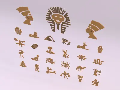 Egyptian Symbols - 010 Low-poly 3D model