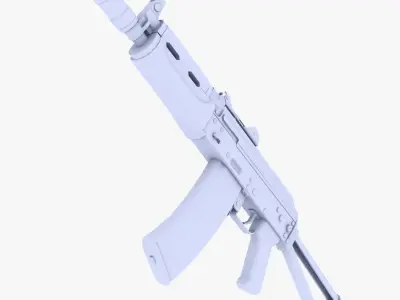 AKS-74U Submachine Gun Low-poly 3D model purchase